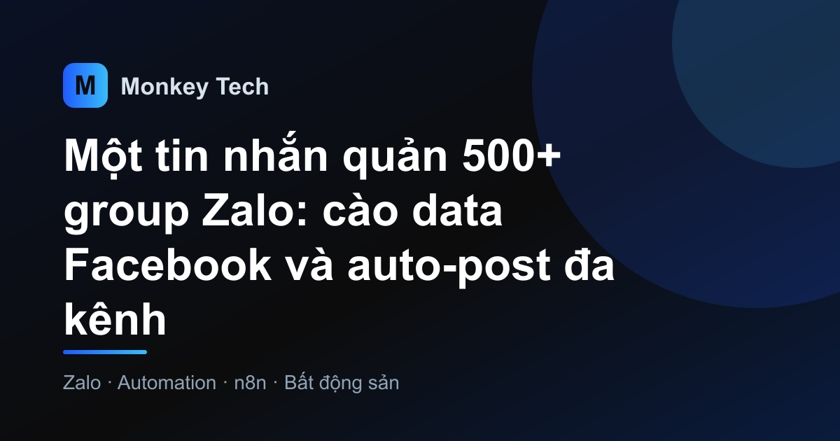 Một tin nhắn quản 500+ group Zalo: cào data Facebook và auto-post đa kênh