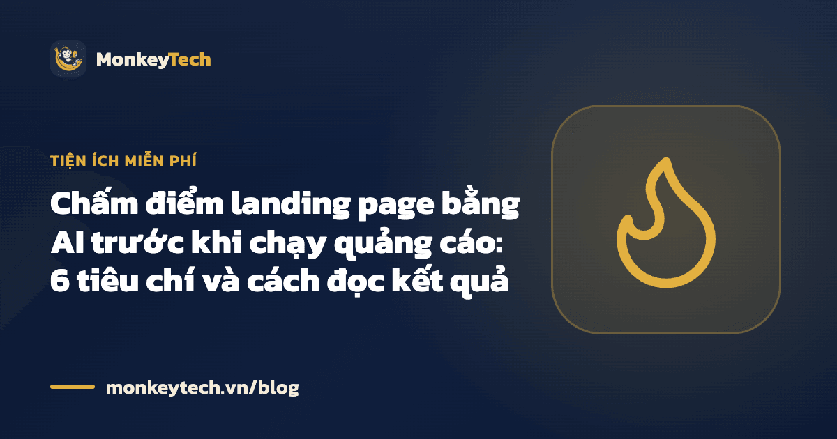 Chấm điểm landing page bằng AI trước khi chạy quảng cáo: 6 tiêu chí và cách đọc kết quả