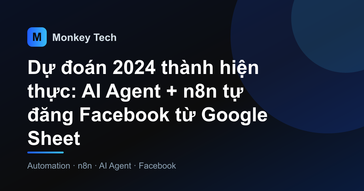 Dự đoán 2024 thành hiện thực: AI Agent + n8n tự đăng Facebook từ Google Sheet